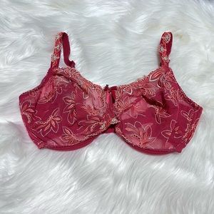 Prima Donna pink‎ embroidered lace bra size 32H